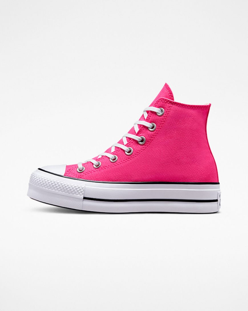 Topanky Na Platforme Converse Chuck Taylor All Star Lift Platene Vysoke Damske Ruzove Čierne Biele | SK OMSLX9